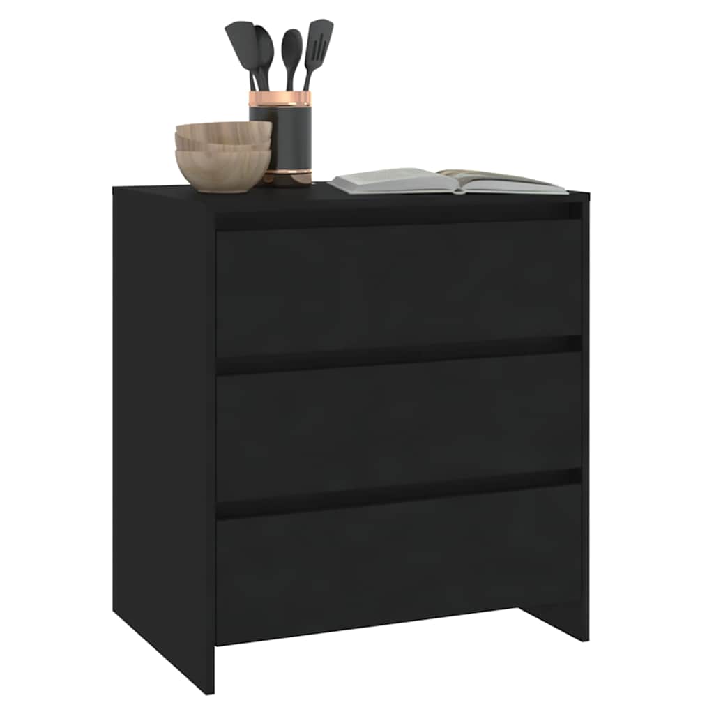 809747 vidaXL Sideboard Black 70x41x75 cm Engineered Wood