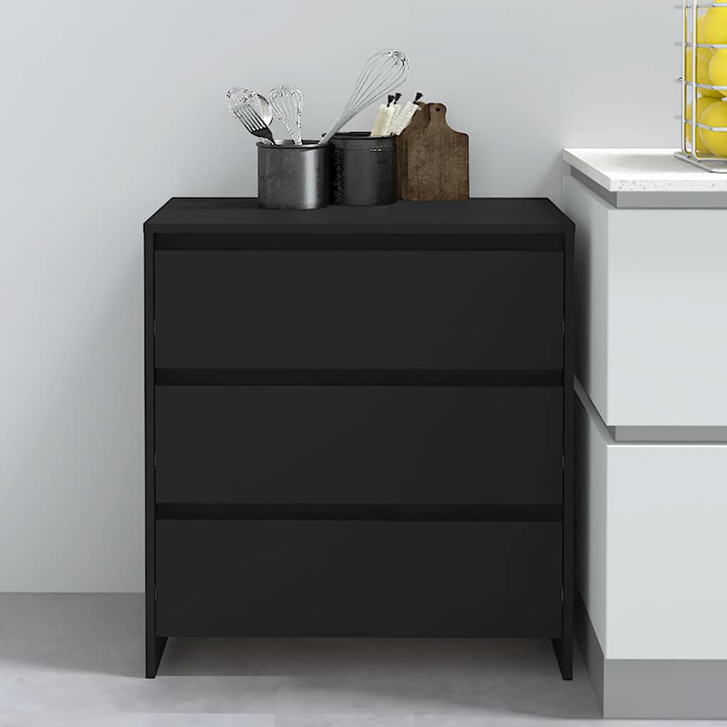 809747 vidaXL Sideboard Black 70x41x75 cm Engineered Wood