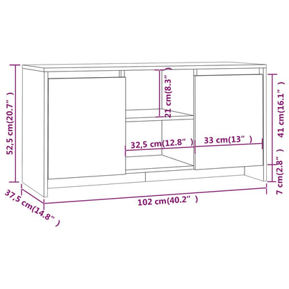 TV Cabinet Sonoma Oak 102x37.5x52.5 cm Engineered Wood