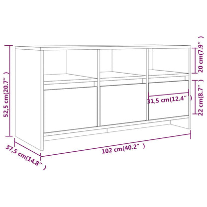 809800 vidaXL TV Cabinet White 102x37,5x52,5 cm Engineered Wood