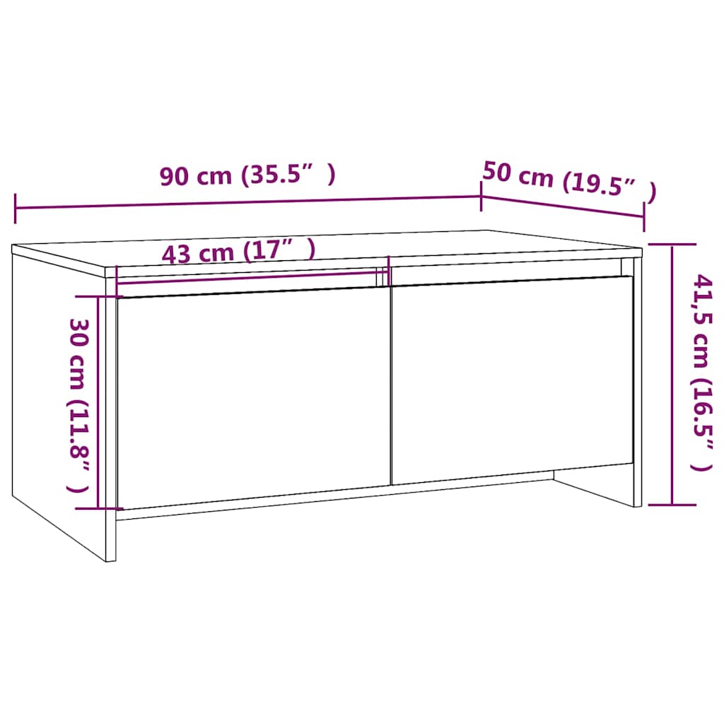 Coffee Table Sonoma Oak 90x50x41,5 cm Engineered Wood