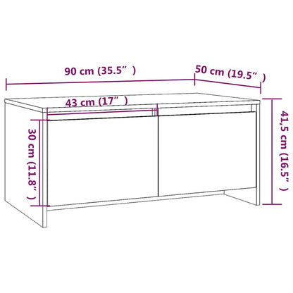 Coffee Table Concrete Grey 90x50x41,5 cm Engineered Wood