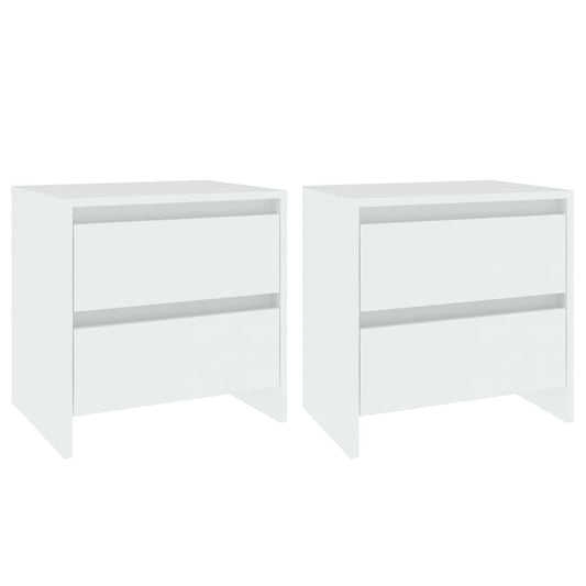 Bedside Cabinets 2 pcs White 45x34.5x44.5 cm Engineered Wood