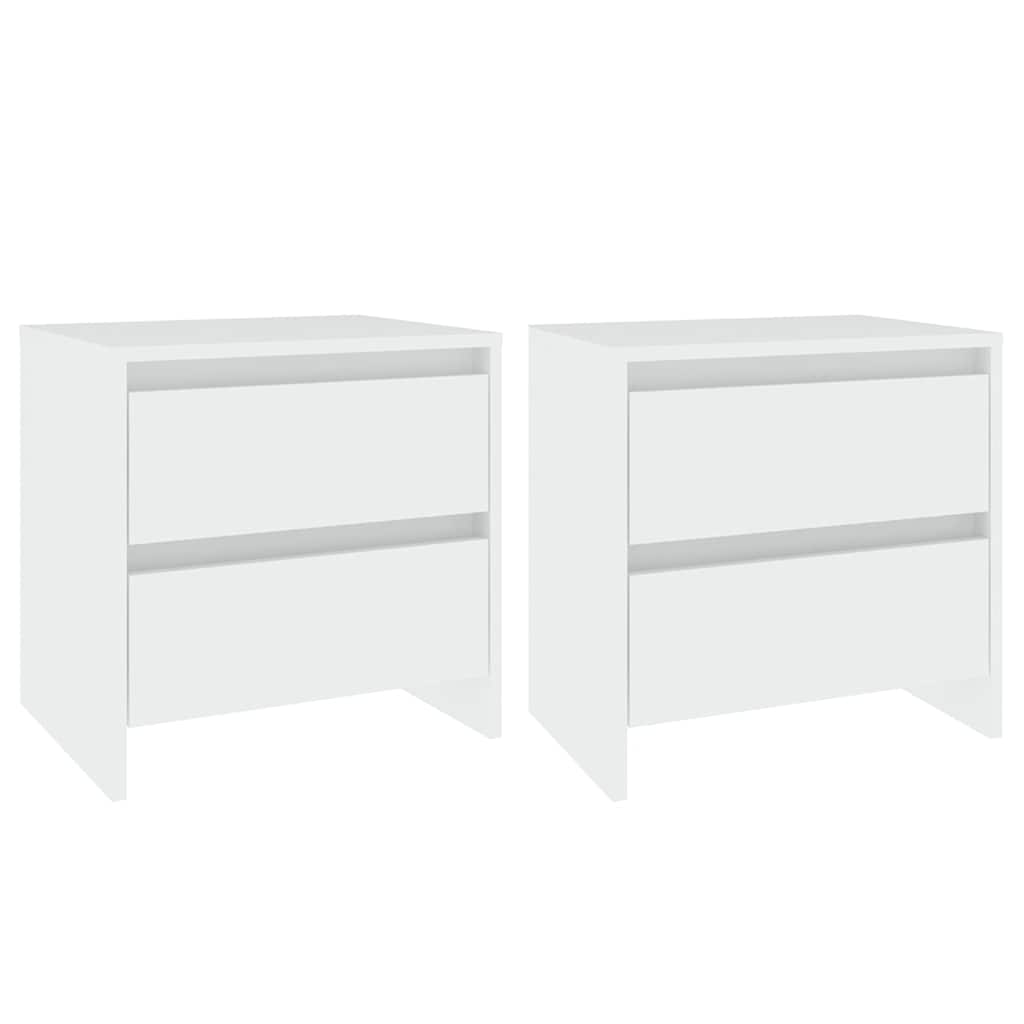 809846 vidaXL Bedside Cabinets 2 pcs White 45x34,5x44,5 cm Engineered Wood
