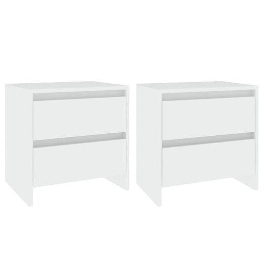 809846 vidaXL Bedside Cabinets 2 pcs White 45x34,5x44,5 cm Engineered Wood