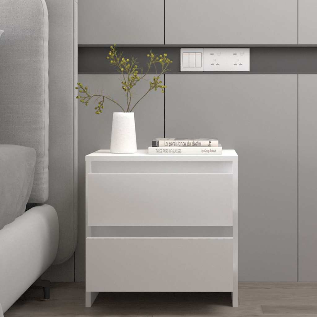809846 vidaXL Bedside Cabinets 2 pcs White 45x34,5x44,5 cm Engineered Wood
