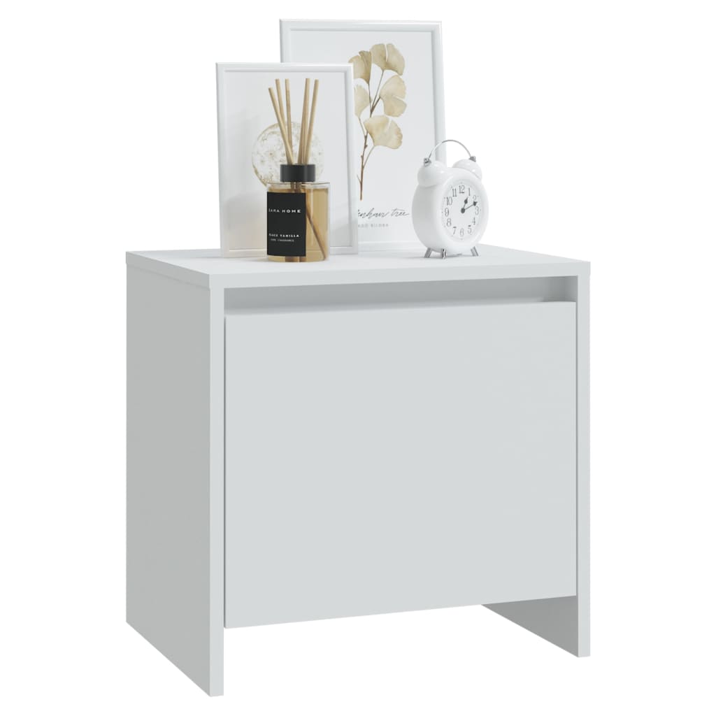 Bedside Cabinet White 45x34x44.5 cm Engineered Wood