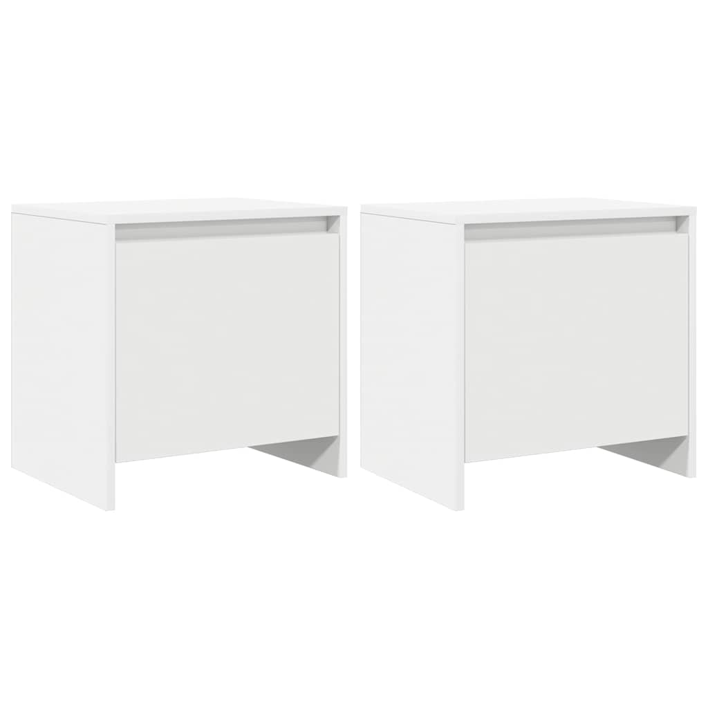 Bedside Cabinets 2 pcs White 45x34x44,5 cm Engineered Wood