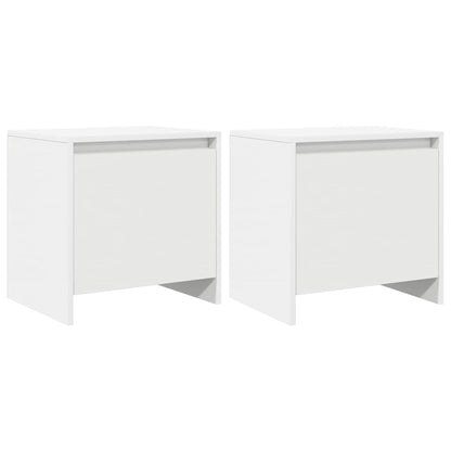 Bedside Cabinets 2 pcs White 45x34x44,5 cm Engineered Wood