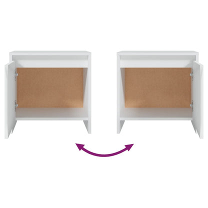 Bedside Cabinets 2 pcs White 45x34x44.5 cm Engineered Wood
