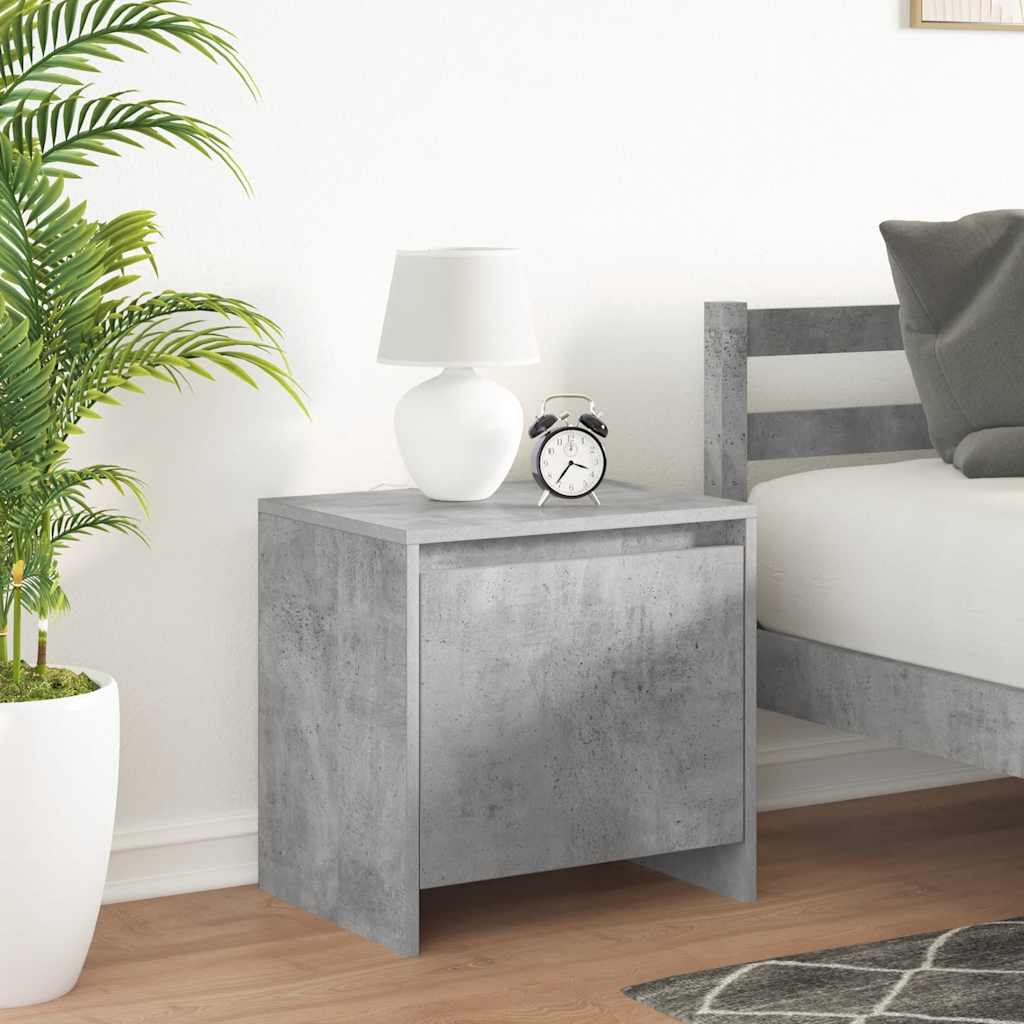 Bedside Cabinet Concrete Grey 45x34x44.5 cm Engineered Wood