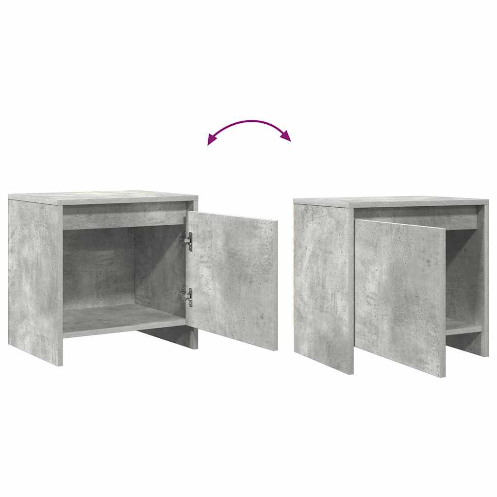 Bedside Cabinets 2 pcs Concrete Grey 45x34x44.5 cm Engineered Wood