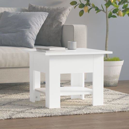 810262 vidaXL Coffee Table White 55x55x42 cm Engineered Wood