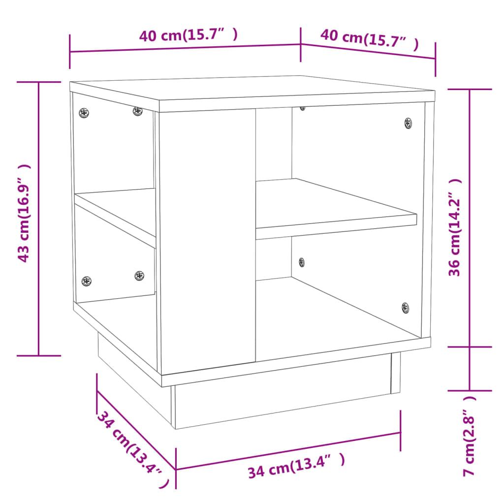Coffee Table Concrete Grey 40x40x43 cm Engineered Wood