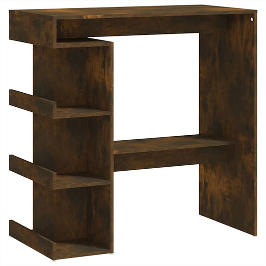 Bar Table with Storage Rack Smoked Oak 100x50x101.5cm