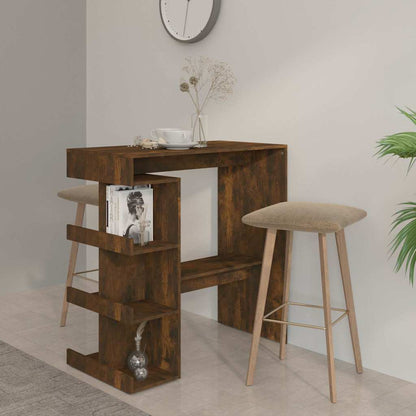 Bar Table with Storage Rack Smoked Oak 100x50x101.5cm