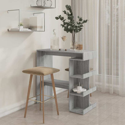 812961 vidaXL Bar Table with Storage Rack Grey Sonoma 100x50x101,5 cm