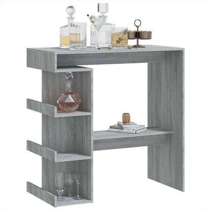 812961 vidaXL Bar Table with Storage Rack Grey Sonoma 100x50x101,5 cm
