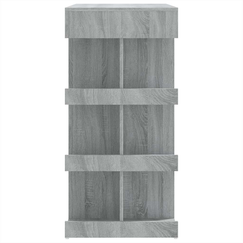 812961 vidaXL Bar Table with Storage Rack Grey Sonoma 100x50x101,5 cm
