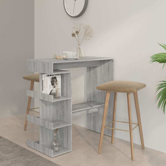 812961 vidaXL Bar Table with Storage Rack Grey Sonoma 100x50x101,5 cm
