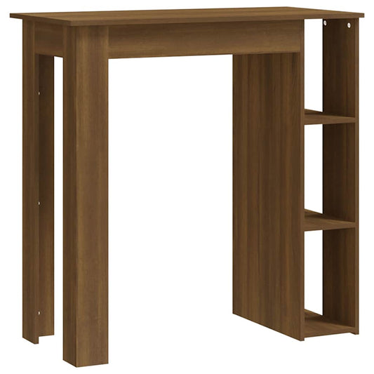 Bar Table with Shelf Brown Oak 102x50x103,5 cm Engineered Wood