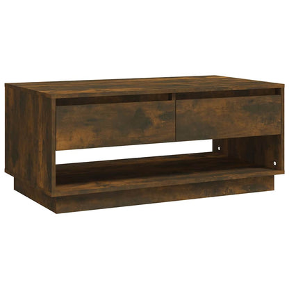 Coffee Table Smoked Oak 102,5x55x44 cm Engineered Wood