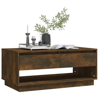 Coffee Table Smoked Oak 102,5x55x44 cm Engineered Wood