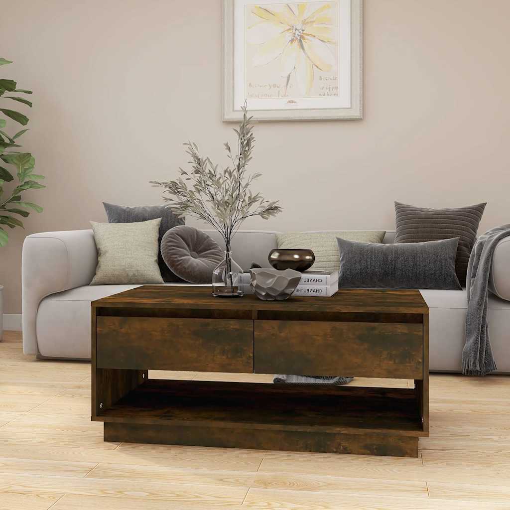 Coffee Table Smoked Oak 102,5x55x44 cm Engineered Wood