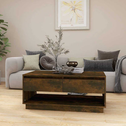 Coffee Table Smoked Oak 102,5x55x44 cm Engineered Wood