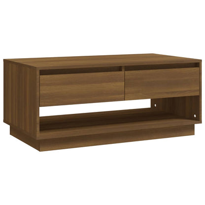 Coffee Table Brown Oak 102,5x55x44 cm Engineered Wood