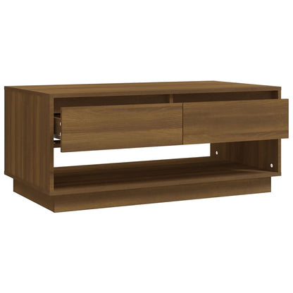 Coffee Table Brown Oak 102,5x55x44 cm Engineered Wood