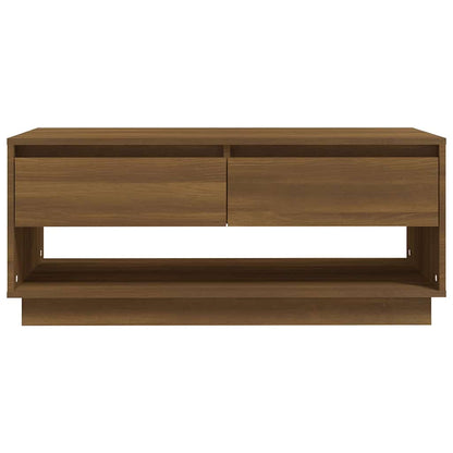 Coffee Table Brown Oak 102,5x55x44 cm Engineered Wood