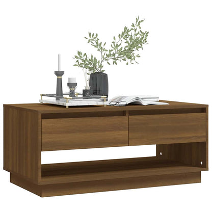Coffee Table Brown Oak 102,5x55x44 cm Engineered Wood