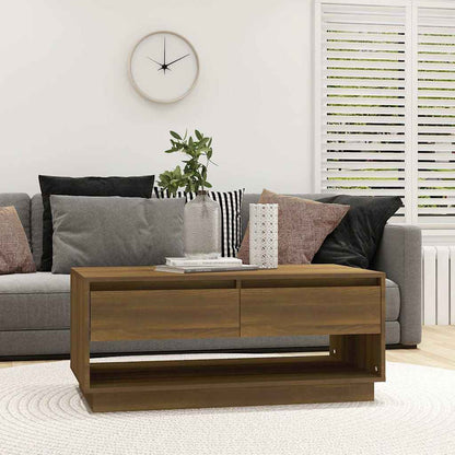 Coffee Table Brown Oak 102,5x55x44 cm Engineered Wood