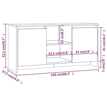 TV Cabinet Smoked Oak 102x37.5x52.5 cm Engineered Wood