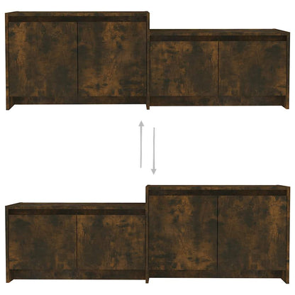 TV Cabinet Smoked Oak 146,5x35x50 cm Engineered Wood
