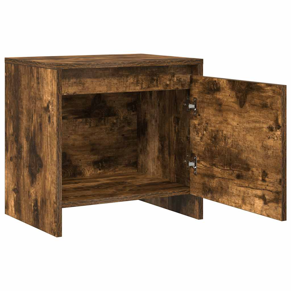 Bedside Cabinet Smoked Oak 45x34x44.5 cm Engineered Wood