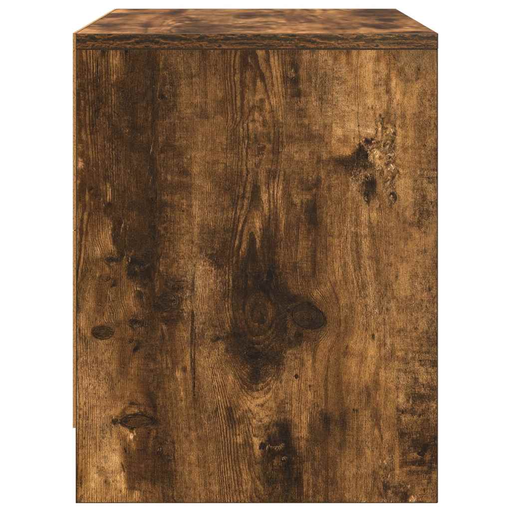 Bedside Cabinet Smoked Oak 45x34x44.5 cm Engineered Wood