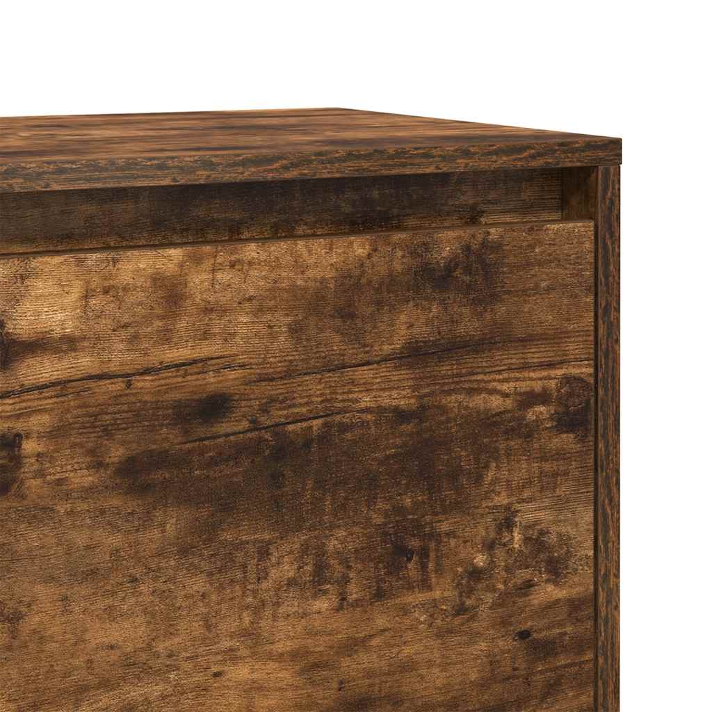 Bedside Cabinet Smoked Oak 45x34x44.5 cm Engineered Wood