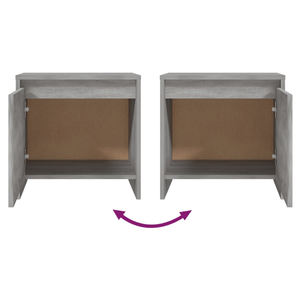 Bedside Cabinet Grey Sonoma 45x34x44.5 cm Engineered Wood