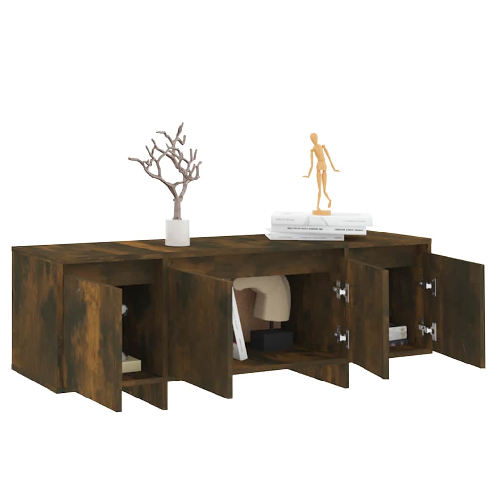 TV Cabinet Smoked Oak 120x30x40,5 cm Engineered Wood