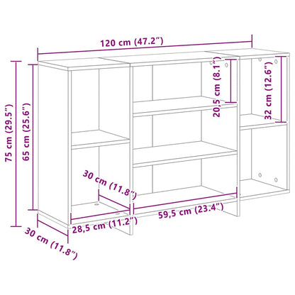 813065 vidaXL Sideboard Smoked Oak 120x30x75 cm Engineered Wood