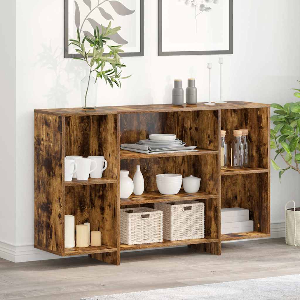 813065 vidaXL Sideboard Smoked Oak 120x30x75 cm Engineered Wood