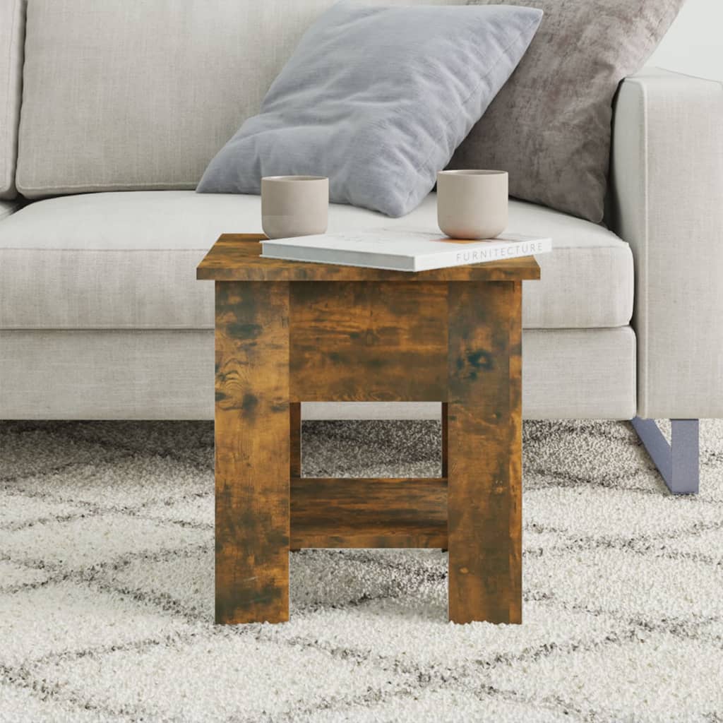 Coffee Table Smoked Oak 40x40x42 cm Engineered wood