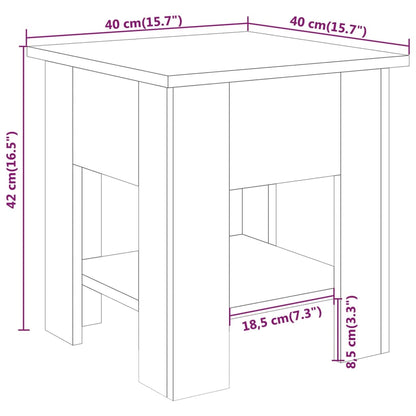Coffee Table Smoked Oak 40x40x42 cm Engineered wood