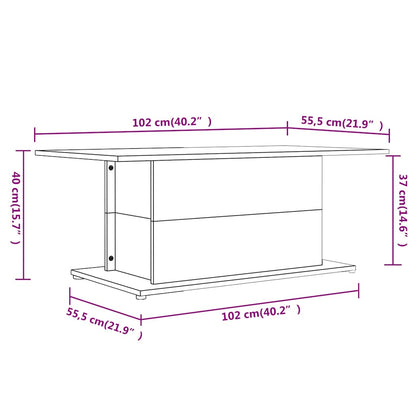 813092 vidaXL Coffee Table Smoked Oak 102x55,5x40 cm Engineered Wood