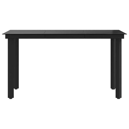 Garden Dining Table Black 140x70x74 cm Steel and Glass