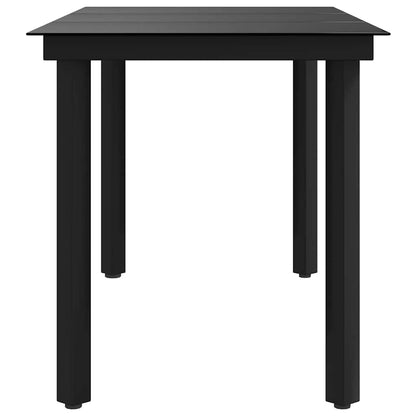 Garden Dining Table Black 140x70x74 cm Steel and Glass