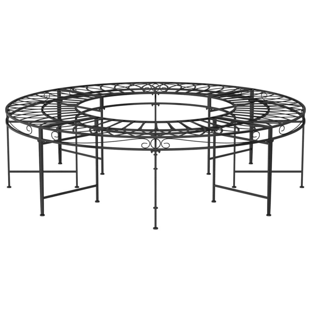 Tree Bench | Black | Steel | Large | Durable | Tree Bench | Round