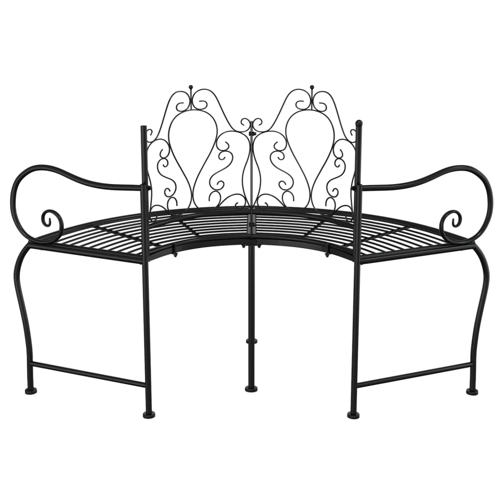 Tree Bench | Black | Steel | 150 cm diameter | Durable | Tree Bench